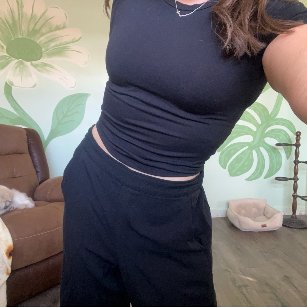 Black wide leg pants